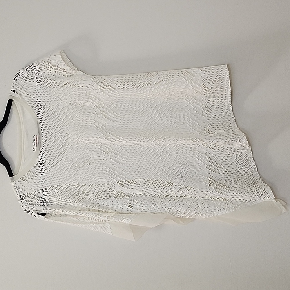 Miraclesuit Everyday Shapewear Swim Cover Up Shirt  White Top SZ Small